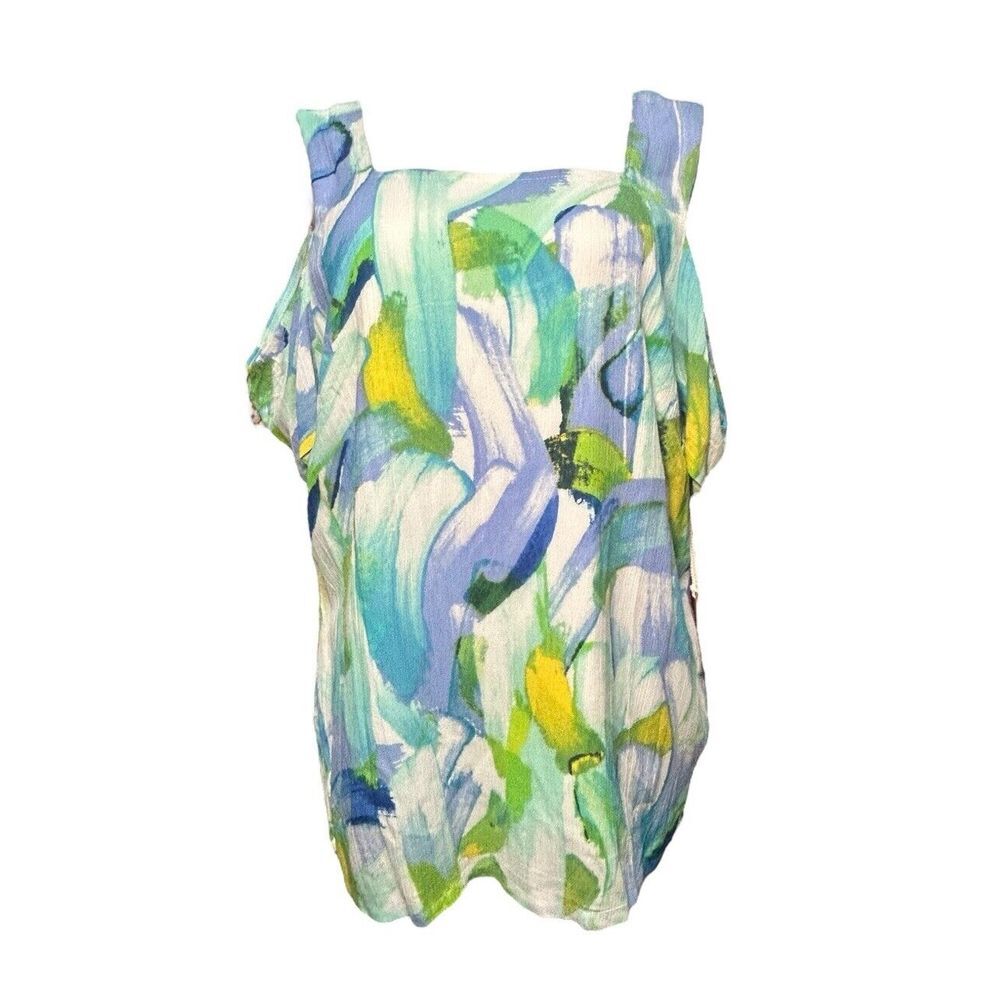 NEW HAILEY LYN WOMENS FRONDS COLD‎ SHOULDER TOP XXL